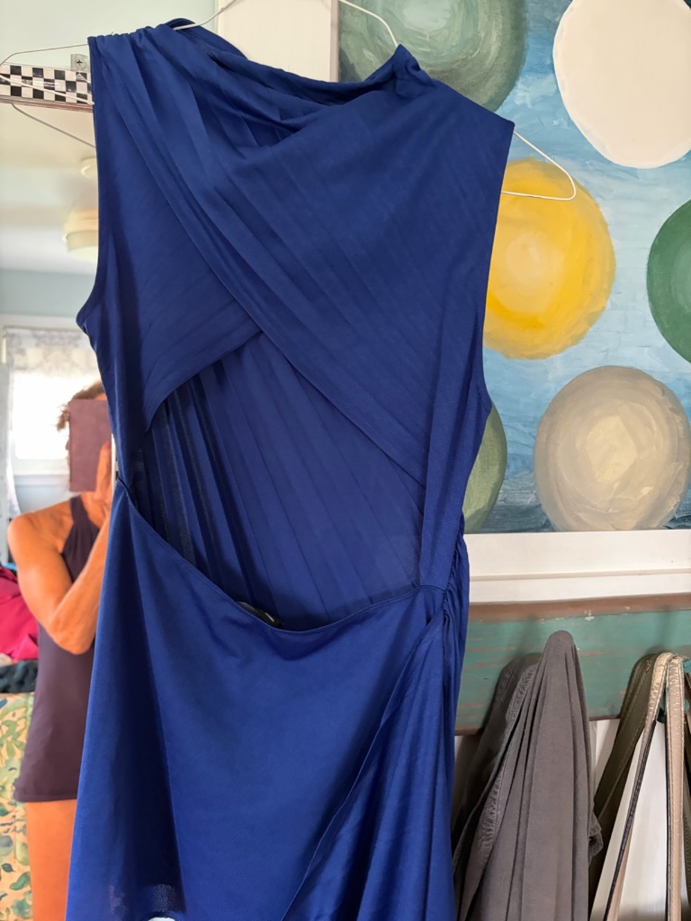 Source Unknown Royal Blue Asymmetrical Sleeveless Dress